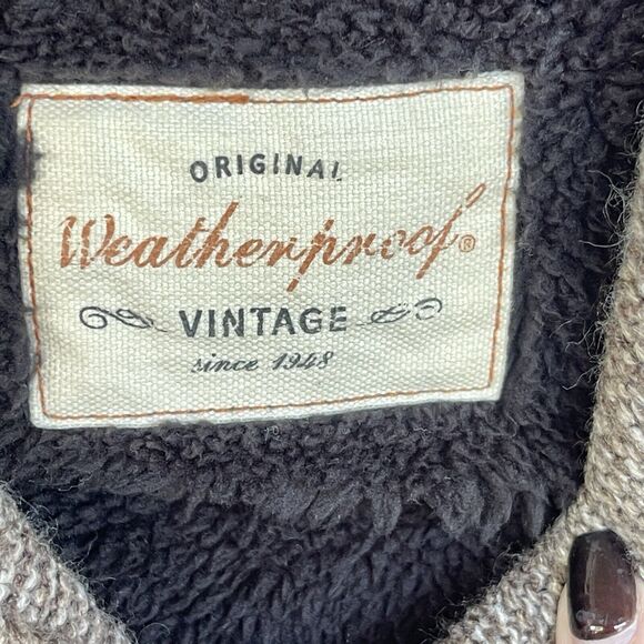 Weatherproof Jacket Mens Large Full Zip Brown Sherpa Lined Shawl Collar Pockets - Picture 3 of 9